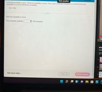 Next question
A binomial probability is given. Write the probability in words. Then, use a continuity correction to convert the binomial
probability to a normal distribution probability.
P(x< 100)
Write the probability in words.
The probability of getting
▼ 100 successes.
STA
Charl
Get more help -
Clear all
Check answer
3
