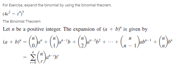 Answered: For Exercise, Expand The Binomial By… | Bartleby