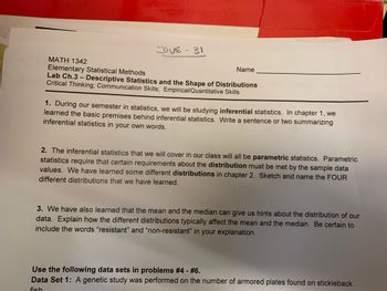 Answered: DUE-31 MATH 1342 Elementary Statistical… | Bartleby