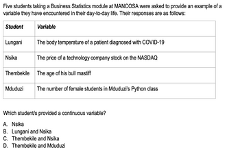 Answered: Five Students Taking A Business… | Bartleby