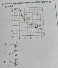 Answered: 2. Which Equation Represents The… | Bartleby