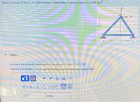 The truss is made of three A-36 steel members, each having a cross-sectional area of 400 mm
B
0.8m
08m
06m-
Part A
Determine the horizontal displacement of the roller at C when P = 8.1 kN.
Express your answer to three significant figures and include appropriate units.
X-10
8o =107
mm
