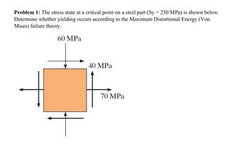 Answered: Problem 1: The Stress State At A… | Bartleby