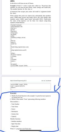 Solved 4. Lab Exercise – Overloading Part 1 1. Change the