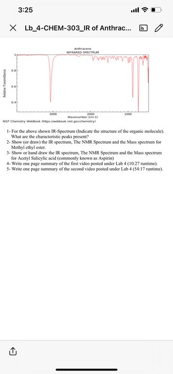 Answered: 1- For The Above Shown IR-Spectrum… | Bartleby