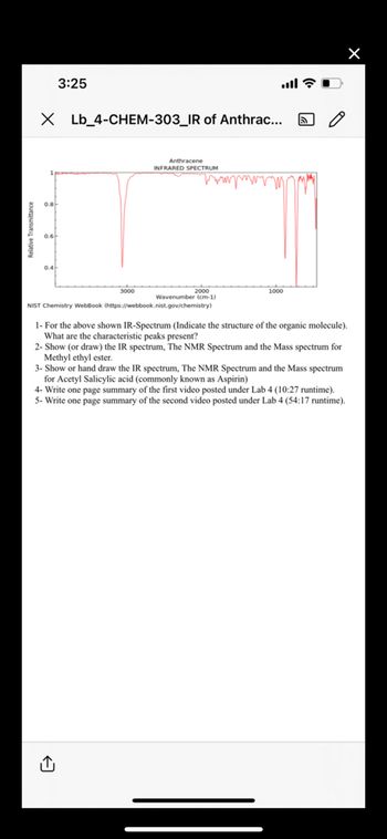 Answered: 2- Show (or Draw) The IR Spectrum, The… | Bartleby