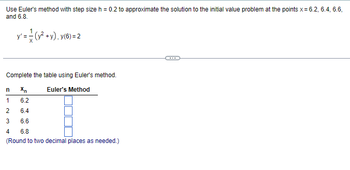 Answered: Use Euler's Method With Step Size H =… | Bartleby