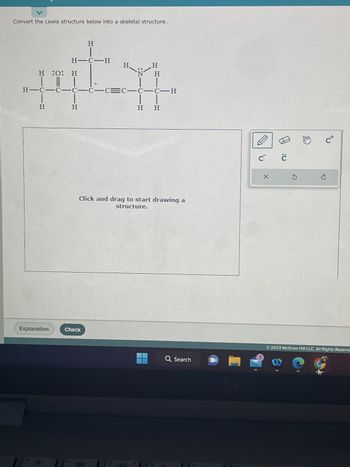 Answered: Convert the Lewis structure below into… | bartleby