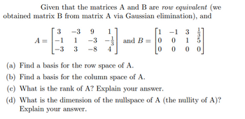 Answered Given that the matrices A and B are row bartleby