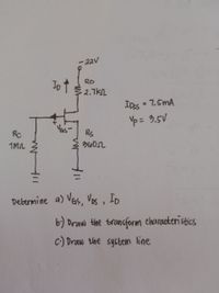 Answered: ー2スV Io t RD 2.7k IRs = 7.5mA IDSS %3D… | bartleby