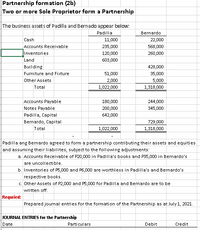 Answered: Partnership Formation (2b) Two Or More… | Bartleby