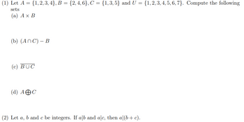 Answered: (1) Let A = {1, 2, 3, 4}, B = {2, 4,… | Bartleby