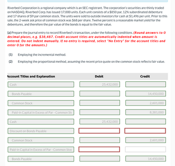 Answered: Riverbed Corporation Is A Regional… | Bartleby