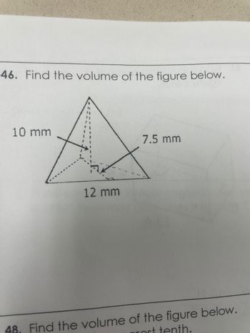 Answered: 46. Find the volume of the figure… | bartleby