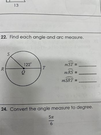 Answered: 22. Find Each Angle And Arc Measure. S… | Bartleby