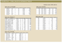 FIGURE P8.31
CH08_SALECO2 DATABASE TABLES
Database name: Ch08_SaleCo2
Table name: CUSTOMER
Table name: INVOICE
CUS_CODE CUS_LNAME CUS_FNAME CUS_INITIAL CUS_AREACODE CUS_PHONE CUS_BALANCE
10010 Ramas
10011 Dunne
INV_NUMBER CUS_CODE INV_DATE INV_SUBTOTAL INV_TAX INV_TOTAL
Alfred
044-2573
A
K
615
713
0 00
0.00
1001
10014
16-Jan-18
24.90
1.99
26.89
Leona
894-1238
1002
10011
16-Jan-18
9.98
0.80
10.78
10012 Smith
Kathy
515
894-2285
345.86
1003
10012
16-Jan-18
153.85
12.31
166.16
10013 Olowski
Paul
F
615
894-2180
536.75
1004
10011
17-Jan-18
34.97
2.80
37.77
Myron
Amy
10014 Orlando
615
222-1672
0.00
10015 O'Brian
442-3381
1005
10018
17-Jan-18
70.44
5.64
76.08
B
713
0.00
10016 Brown
James
615
297-1228
221. 19
1006
10014
17-Jan-18
397.83
31.83
429.66
10017 Williams
10018 Farrice
George
Anno
615
713
290-2556
382-7186
760.93
216.55
0.00
1007
10015 17-Jan-18
34.97
2.80
37.77
G
1008
10011 17-Jan-18
399.15
31.93
431.08
10019 Smith
Olette
K
615
297-3809
Table name: LINE
Table name: PRODUCT
INV_NUMBER| LINE_NUMBER| P_CODE | LINE_UNITS
1 13-Q2/P2
2 23103 HE
1 54778-2T
|
LINE PRICE
LINE TOTAL
P_CODE
P_INDATE P_QOH P_MIN P_PRICE P_DISCOUNT V_CODE
1001
1001
14.99
9.96
14.99
9.95
P_DESCRIPT
1
03-Nov-17
11QER/31 Power painter, 15 psi., 3-nozzle
13-02P2 7.25-in. pwr. saw blade
14-Q1L3 9.00-in. pwr. saw blade
8
109.99
0.00
25595
1002
4.99
9.98
13-Dec-17
32
15
14.99
0.05
21344
1003
1 2238/OPD
1
38.95
38.95
13-Nov-17
18
12
17.49
0.00
21344
2 1546-002
3 13-02/P2
1 54773-2T
1003
39.95
39.95
1546-QQ2 Hrd. cloth, 1/4-in., 2x50
1558-QW1 Hrd. cloth, 1/2-in., 3x50
2232/QTY B&D jigsaw, 12-in. blade
2232/GVE B&D jigsaw, 8-in. blade
2238/QPD B&D cordless drill, 1/2-in.
15-Jan-18
15
8.
39.95
0.00
23119
1003
14.99
74.95
15-Jan-18
23
5
43.99
0.00
23119
1004
1004
3
4.99
14.97
19 90
70.44
30-Dec-17
8
109.92
0.05
24288
2 23109-HE
2
9.95
TO04
24288
25595
99.87
0.05
1 PVC23DRT
1 SM-18277
24-Dec-17
1005
12
5.67
20-Jan-18
12
38.95
0.05
1005
1006
1005
3
6.99
20.97
23109-HB Claw hammer
20-Jan-18
23
10
9.95
0.10
21225
2 2232/QTY
1
1.
109.92
109.92
3 23109-HE
9 95
9.95
256.99
1
5
23114-AA Sledge hammer, 12 Ib.
54778-2T Rat-tail file, 1/8-in. fine
02-Jan-18
8
14.40
0.05
15-Dec-17
43
20
4.99
0.00
21344
1006
4 89-WRE-Q
1
256.99
1 13-02/P2
2 54778-2T
1 PVC23DRT
1007
14.59
29.98
89-WRE-Q Hicut chain saw, 16 in.
07-Feb-18
11
256.99
0.05
24288
1007
1
4.99
4. 99
PVC23DRT PVC pipe, 3.5-in., 8-ft
SM-18277 1.25-in. metal screw, 25
SW-23116 2.5-in. wd. screw, 50
20-Feb-18
188
75
5.87
0.00
5.67
119.96
1003
29.35
01-Mar-18
172
75
6.99
0.00
21225
359.86
9 95
1008
2 WR/IT3
3
24-Feb-18
237
100
8.45
21231
0.00
0.10
1008
3 23109-HE
1
VWR3/TT3 Steel matting, 4x8x1/6", 5" mesh
17-Jan-18
18
5
119.95
25595
Table name: VENDOR
V AREACODE V_PHONE V_STATE
V_CODE
21225 Bryson, Inc.
V_NAME
Smithson
615
223-3234
TIN
Flushing
21226 SuperLoo, Inc.
21231 D&E Supply
904
215-8996
FL
228-3245
Singh
Ortega
Smith
615
TN
21344 Gomez Bros.
615
889-2546
KY
N.
901
678-1419
22567 Dome Supply
23119 Randsets Lid.
24004 Brackman Bros.
24288 OROVA, Inc.
25443 B&K, Inc.
Z5501 Damal Supplies
901
GA
N
Anderson
901
678-3998
GA
Y
Browning
Hakford
615
228-1410
TN
N
615
898-1234
TN
Y
Smith
904
227-0093
FL
Smythe
25595 Rubicon Systems Orton
615
890-3529
TN
904
456-0092
FL
