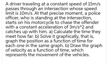 Answered: Catches Up With Him. A) Calculate The… | Bartleby