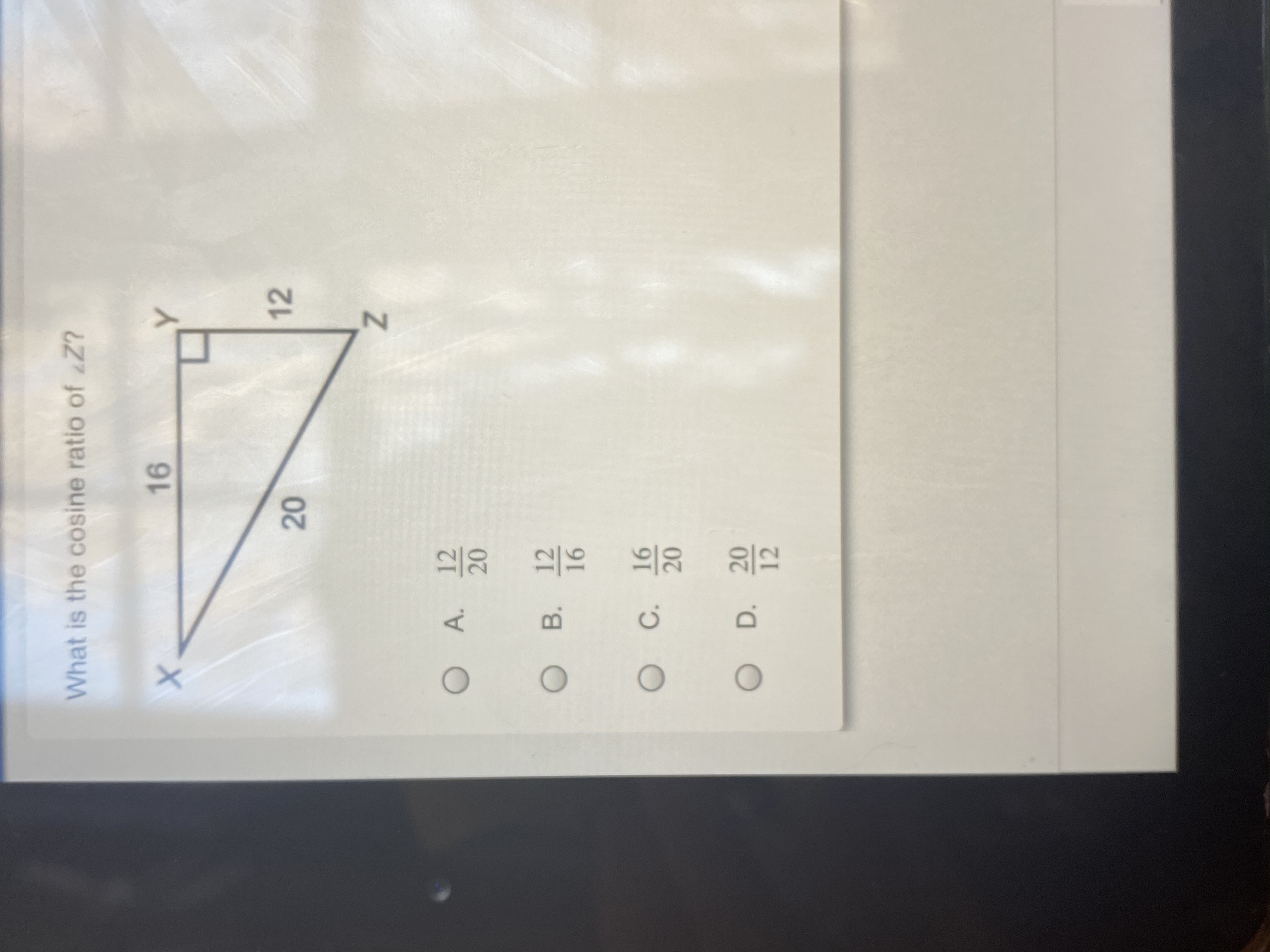 answered-what-is-the-cosine-ratio-of-z-16-12-20-bartleby