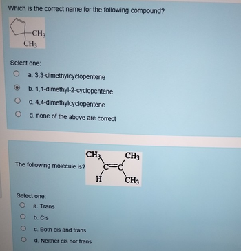 Answered: Which is the correct name for the… | bartleby