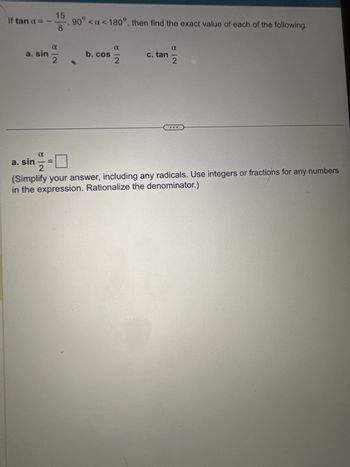 Solved] tan(90-A)=?