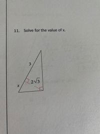 11. Solve for the value of x.
3.
