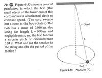 Answered: 70 GO Figure 6-53 shows a conical… | bartleby