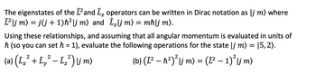 Answered: The eigenstates of the 1² and 1₂… | bartleby