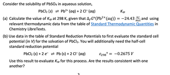 Answered: Consider The Solubility Of PbSO4 In… | Bartleby