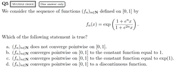 Answered: Q5 MULTIPLE CHOICE One answer only We… | bartleby