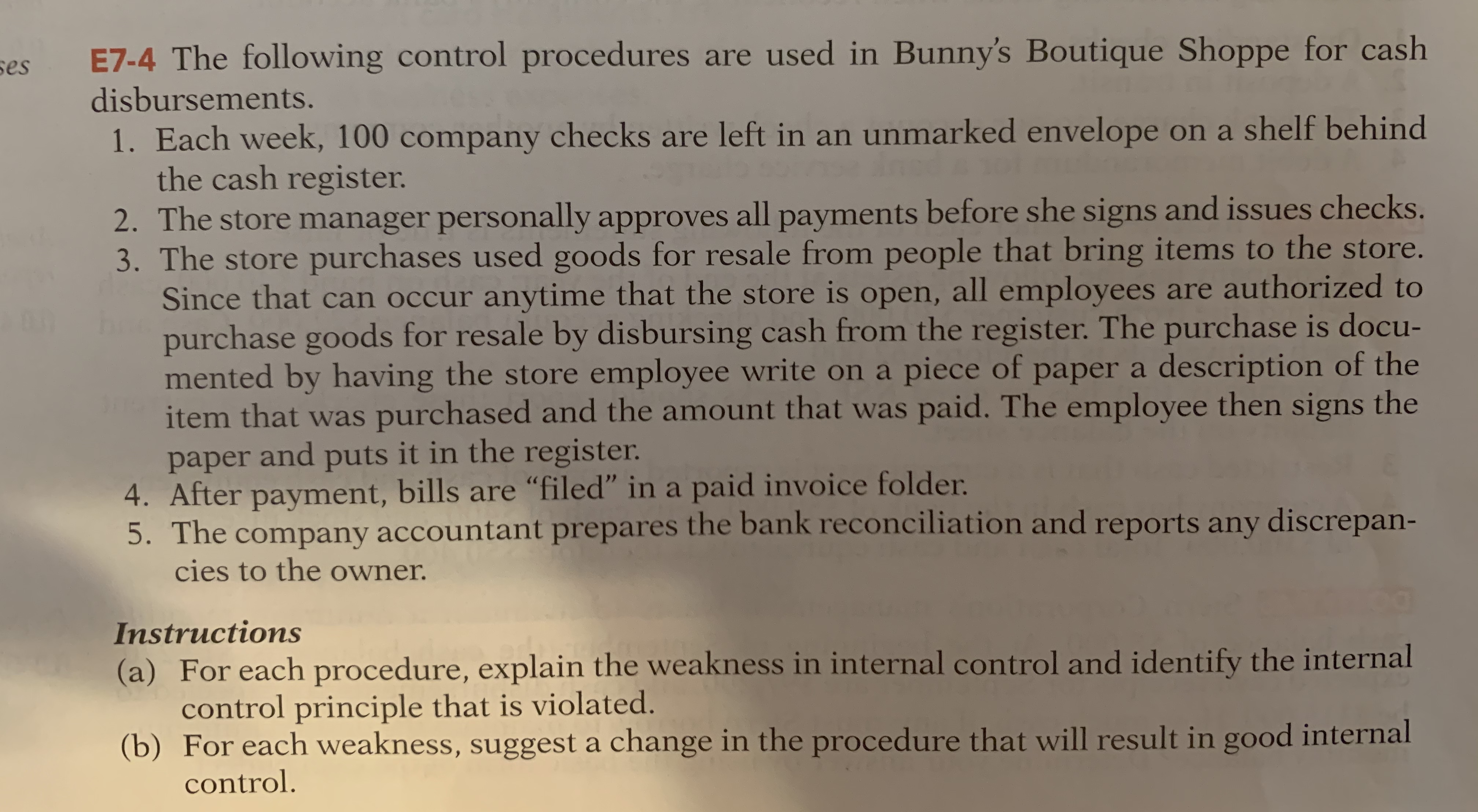 Answered: ses E7-4 The following control… | bartleby