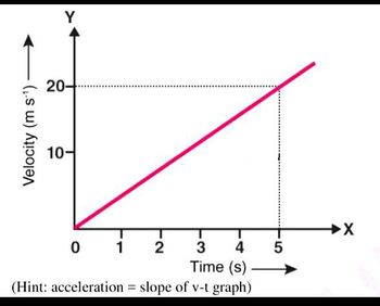 Answered: Velocity (m s´¹) Y 20- 10- 3 4 Time (s)… | bartleby