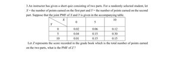 Answered: 3.An instructor has given a short quiz… | bartleby