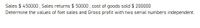 Sales $ 450000 ; Sales returns $ 50000 ; cost of goods sold $ 200000
Determine the values of Net sales and Gross profit with two serial numbers independent.
