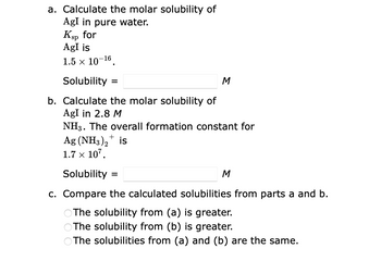 Answered a. Calculate the molar solubility of bartleby