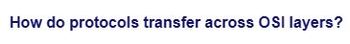 How do protocols transfer across OSI layers?
