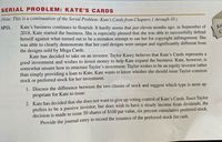 **Serial Problem: Kate’s Cards**

*Note: This is a continuation of the Serial Problem: Kate's Cards from Chapters 1 through 10.*

**SP11.**

Kate’s business continues to flourish. It hardly seems that just eleven months ago, in September of 2018, Kate started the business. She is especially pleased that she was able to successfully defend herself against what turned out to be a mistaken attempt to sue her for copyright infringement. She was able to clearly demonstrate that her card designs were unique and significantly different from the designs sold by Mega Cards.

Kate has decided to take on an investor. Taylor Kasey believes that Kate’s Cards represents a good investment and wishes to invest money to help Kate expand the business. Kate, however, is somewhat unsure how to structure Taylor’s investment. Taylor wishes to be an equity investor rather than simply providing a loan to Kate. Kate wants to know whether she should issue Taylor common stock or preferred stock for her investment.

1. **Discuss the difference between the two classes of stock and suggest which type is more appropriate for Kate to issue.**

2. Kate has decided that she does not want to give up voting control of Kate’s Cards. Since Taylor prefers to be a passive investor, but does wish to have a steady income from dividends, the decision is made to issue 50 shares of $100 par value, six percent cumulative preferred stock.

   Provide the journal entry to record the issuance of the preferred stock for cash.