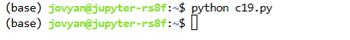 (base) jovyan@jupyter-rs8f:~$ python c19.py
(base) jovyan@jupyter-rs8f:~$