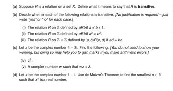 Answered: (a) Suppose R Is A Relation On A Set X.… | Bartleby