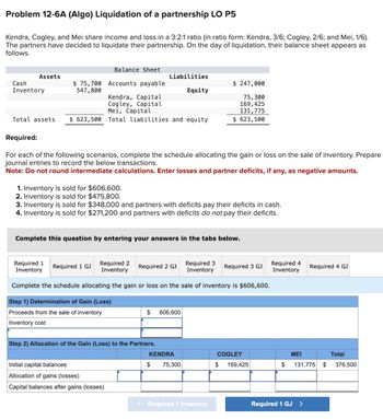 Answered: Kendra, Cogley, and Mei share income… | bartleby