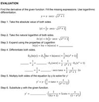 Answered: Find the derivative of the given… | bartleby