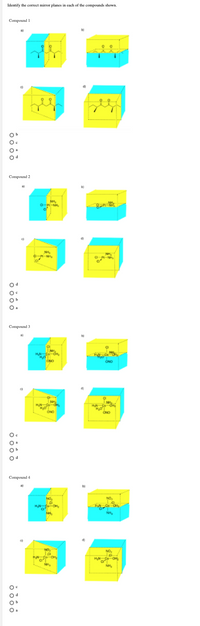 e correct mirror planes in cach of the compounds showr
Compound 1
Od
00 0 0
O 00 o
