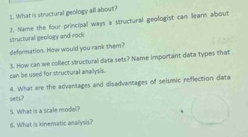 Answered: 1. What Is Structural Geology All… | Bartleby