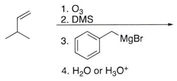 1.03
2. DMS
3.
MgBr
4. H₂O or H3O+