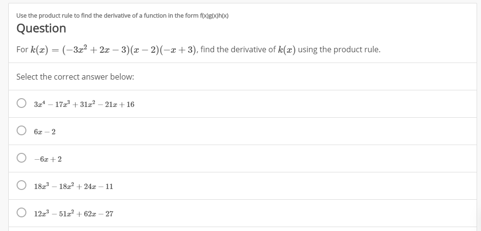 Answered: Use the product rule to find the… | bartleby