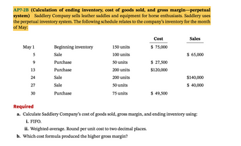 Answered: AP7-2B (Calculation of ending… | bartleby