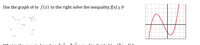 Use the graph of to f(x) to the right solve the inequality f(x) > 0
3
JAIL
