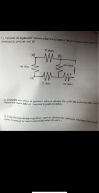 Calculate the equivalent resistance
