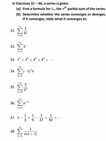 Answered: n=0 1 4n | bartleby