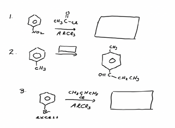 I.
2.
3.
NOL
сH3
유
СН3 С-се
десез
Br
excess
CH3CHCH3
се
десез
CH3
O=C-енг СН3