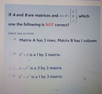 Answered: If A And B Are Matrices And Ax B= B 8… | Bartleby